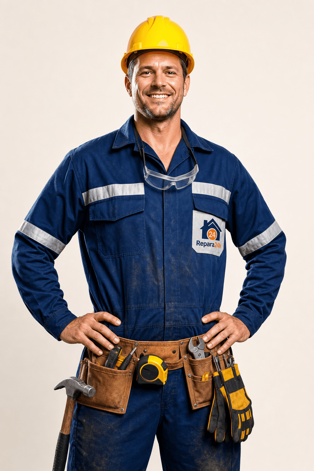 Técnico Starpros de uniforme com o logo no peito, a sorrir